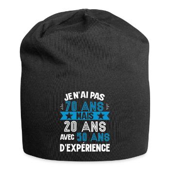 Cadeau anniversaire 70 ans rigolo homme - Bonnet en jersey - noir - Devant