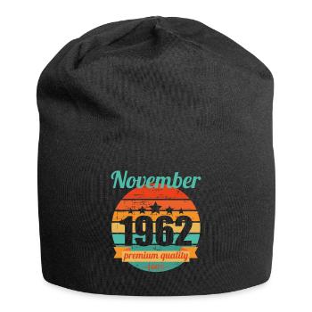 Born November 1962 60 years 60s 60th birthday - Jersey Beanie - black - Front