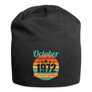 Né en octobre 1972 50 ans 50s 50e anniversaire - Bonnet en jersey - noir - Devant