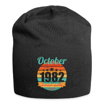 Born October 1982 40 years 40s 40th birthday - Jersey Beanie - black - Front