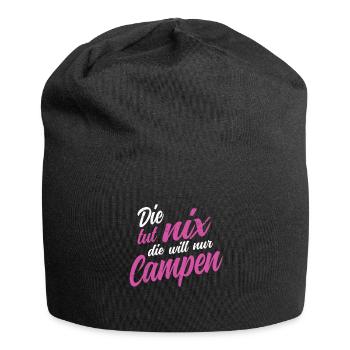 Die tut nix die Will Nur Campen - Wohnmobil Natur - Jersey-Beanie - Schwarz - Vorne