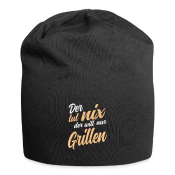 Der tut nix - der will nur Grillen BBQ und Bier - Jersey-Beanie - Schwarz - Vorne