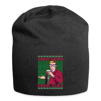 Great Mind Drink Alike - Wine - Mathematician - Jersey Beanie - black - Front