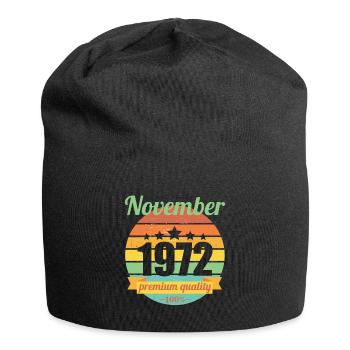 Né novembre 1972 50 ans 50s 50e anniversaire - Bonnet en jersey - noir - Devant