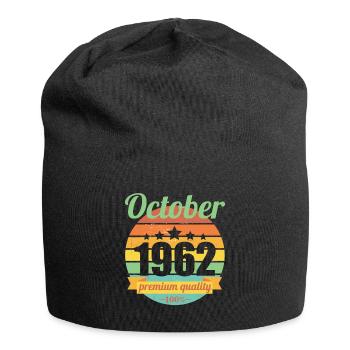 Born October 1962 60 years 60s 60th birthday - Jersey Beanie - black - Front