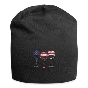 4th Of July Party Patriotic Day 4th Of July Wine - Jersey-Beanie - Schwarz - Vorne