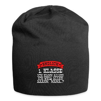 Endlich 1. Klasse Schulkind - Jersey-Beanie - Schwarz - Vorne