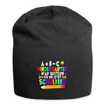 ABC Kindergarten war gestern 1. Klasse Schulkind - Jersey-Beanie - Schwarz - Vorne