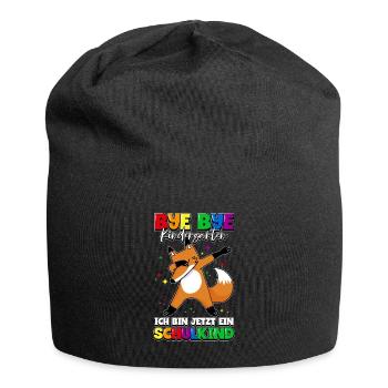 Bye bye Kindergarten ich bin jetzt ein Schulkind - Jersey-Beanie - Schwarz - Vorne