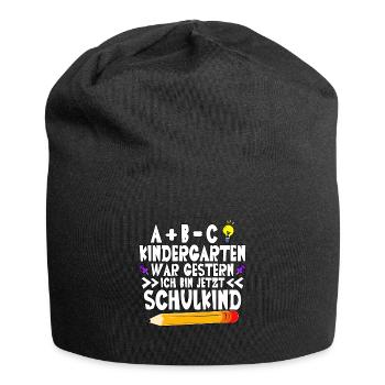ABC Kindergarten war gestern 1. Klasse Schulkind - Jersey-Beanie - Schwarz - Vorne