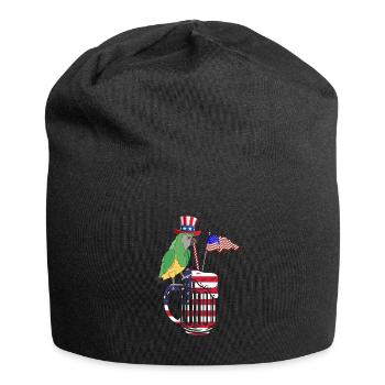 Drôle de fête patriotique Perroquet 4 juillet - Bonnet en jersey - noir - Devant