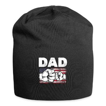 Drapeau américain Papa & Fils Fist Bump Patriotic Dad 4ème De - Bonnet en jersey - noir - Devant