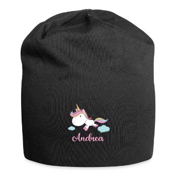 ANDREA Pink Unicorn Novelty - Jersey Beanie - black - Front