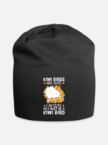 Kiwi Vogel sind süß also bin ich ein Kiwi Vogel - Jersey-Beanie - Schwarz