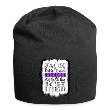 geburtstag hundefreund weizen bluthund - Jersey-Beanie - Schwarz - Vorne