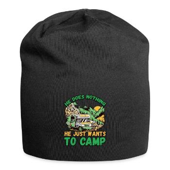 Der Tut Nix Der Will Nur Campen - Zelten Natur - Jersey-Beanie - Schwarz - Vorne