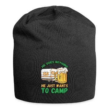 Der Tut Nix Der Will Nur Campen - Zelten Natur - Jersey-Beanie - Schwarz - Vorne