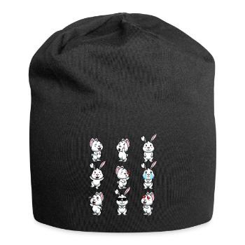 Lapin Blanc Emoticons Lapin - Bonnet en jersey - noir - Devant