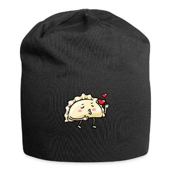 Pierogi Kawaii Emoticon Cuisine polonaise - Bonnet en jersey - noir - Devant