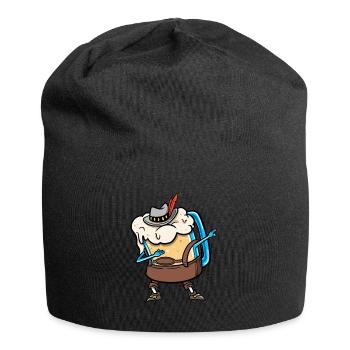 Dabbing Beer Mug Bavarian Leather Trousers Beer - Jersey Beanie - black - Front