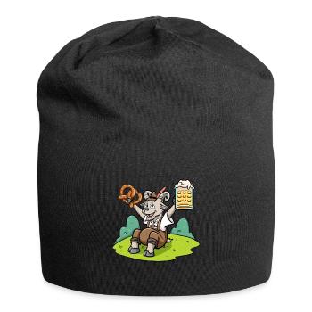 Goat Beer Pretzel Bavarian Leather Trousers Beer - Jersey Beanie - black - Front