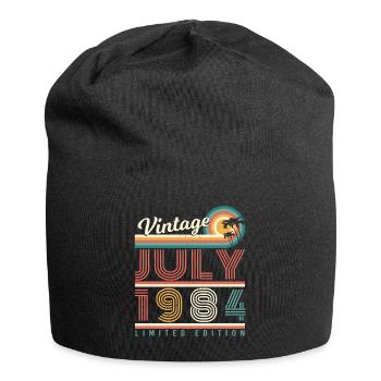Né en 1984 en juillet - Bonnet en jersey - noir - Devant