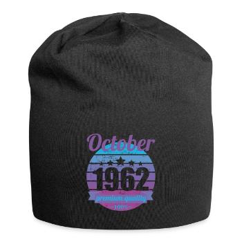 Born October 1962 60 years 60s 60th birthday - Jersey Beanie - black - Front