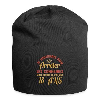Je N'ai Que 18 Ans Cadeau De Noël Anniversaire Con - Bonnet en jersey - noir - Devant