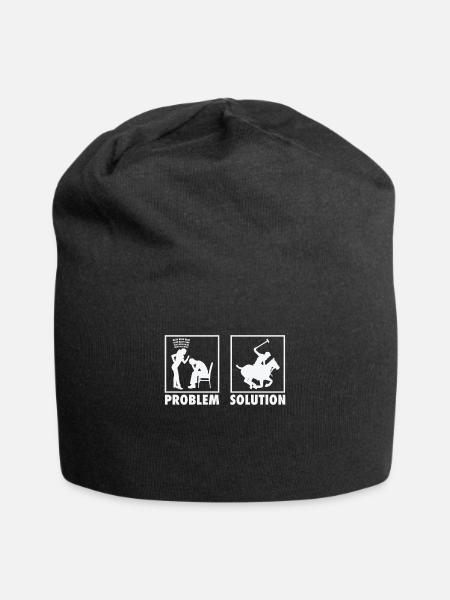 Polo Horseback Game Polo Players Statement - Jersey-Beanie - Schwarz