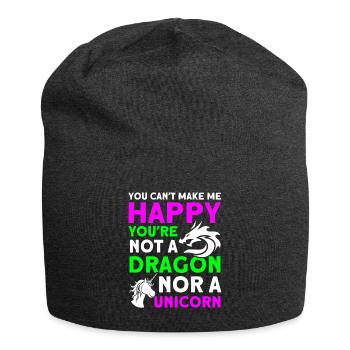 Happy Dragon Unicorn Unicorn Lover - Jersey Beanie - charcoal grey - Front