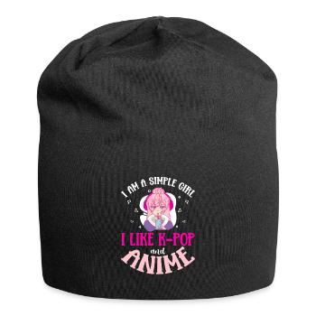 I Am A Simple Girl I Like K-Pop And Anime - Jersey-Beanie - Schwarz - Vorne