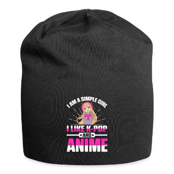 I Am A Simple Girl I Like K-Pop And Anime - Jersey-Beanie - Schwarz - Vorne