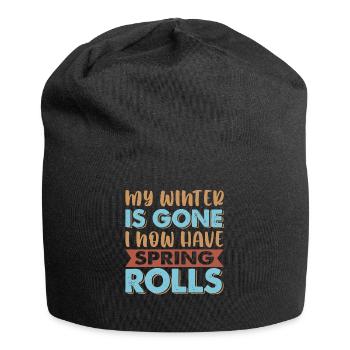 Ma graisse d’hiver a disparu, j’ai maintenant des rouleaux de printemps - Bonnet en jersey - noir - Devant