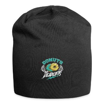 Donuts And Deadlifts Weightlifting Gym Fun - - Jersey Beanie - black - Front
