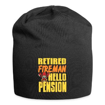 Retired Fireman Hello Pension Retirement Outfit - Jersey Beanie - black - Front