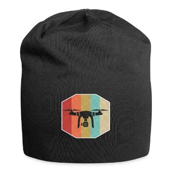 Vintage Retro Drone Pilot Quadcopter Robotik - Jersey-Beanie - Schwarz - Vorne