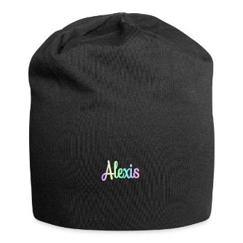 ALEXIS Rainbow Cursive minimaliste - Bonnet en jersey - noir - Devant
