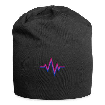 Bisexueller Herzschlag Bi Flagge Farben LGBT Pride - Jersey-Beanie - Schwarz - Vorne