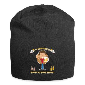 Stag Party Alcohol and Celebration Saying - Jersey Beanie - charcoal grey - Front