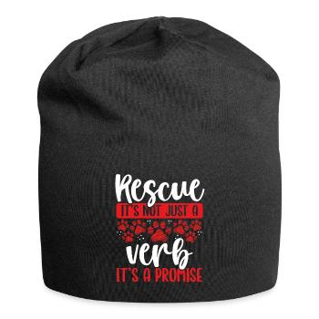 Animal Rescue Dog Rescue Funny Cat Rescuer - Jersey-Beanie - Schwarz - Vorne