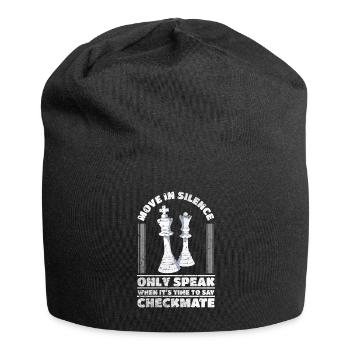 Schachmatt Schach Weisheit Königsfigur Damen Spiel - Jersey-Beanie - Schwarz - Vorne