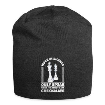 Schachmatt Schach Weisheit Königsfigur Damen Spiel - Jersey-Beanie - Anthrazit - Vorne