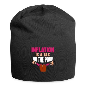 Inflation is a tax on the poor humor - Jersey Beanie - black - Front