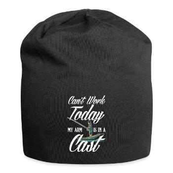 Cadeau amusant de pêcheur - Bonnet en jersey - noir - Devant