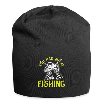 Cadeau amusant de pêcheur - Bonnet en jersey - noir - Devant