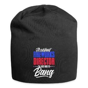 Lustiges Feuerwerk Pyrotechniker Spruch - Jersey-Beanie - Schwarz - Vorne