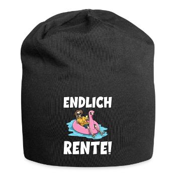Endlich Rente - Jersey-Beanie - Schwarz - Vorne