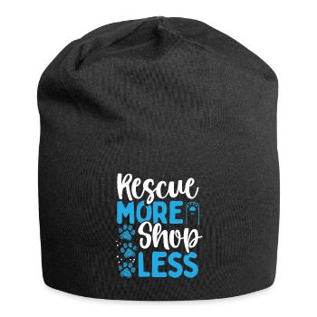 Dog Rescue More Shop Less Animal Rescue Rescuer - Jersey Beanie - black - Front