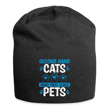 Cat Rescuer Second Hand Cats Foster Animal - Jersey-Beanie - Schwarz - Vorne