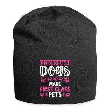 Dog Rescuer Funny Shelter Dogs Second Hand Dogs - Jersey-Beanie - Schwarz - Vorne